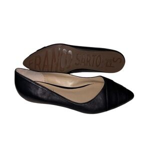 Franco Sarto Leather Loafers Flats Womens Shoes Black Office Work Sz 6 M Pointed